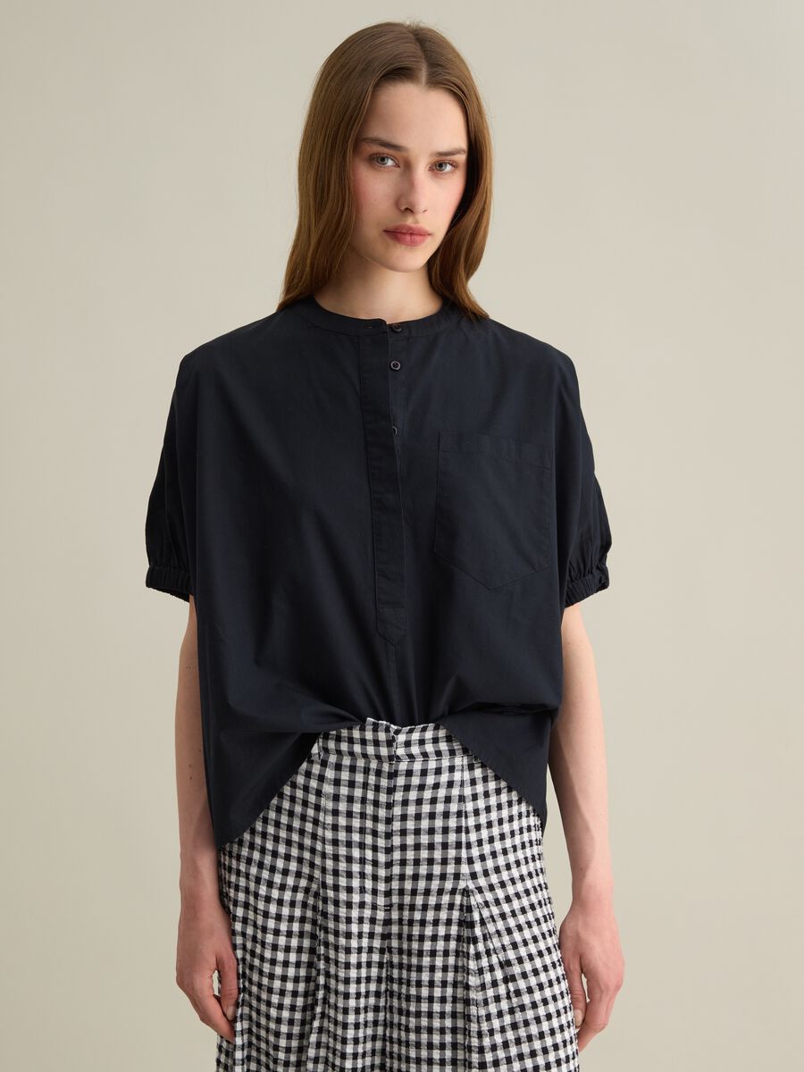 Oversized black cotton shirt by Piombo_0