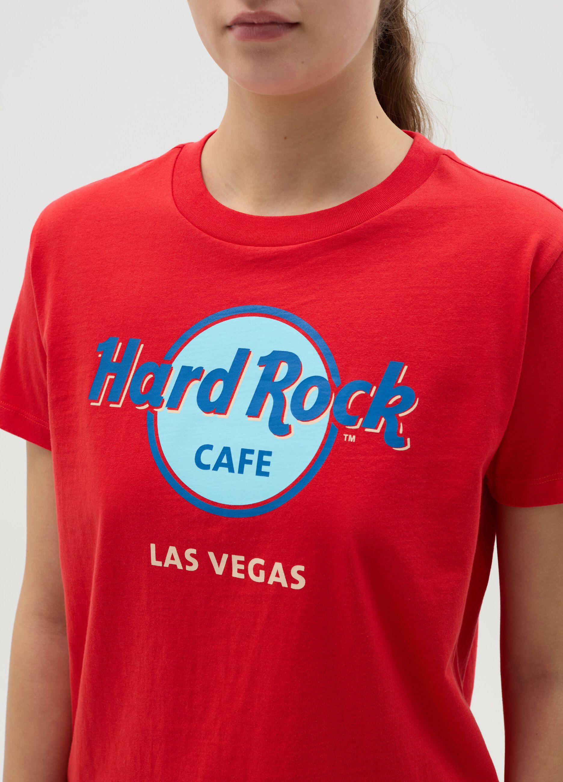 Red T-shirt with Hard Rock Café Las Vegas print