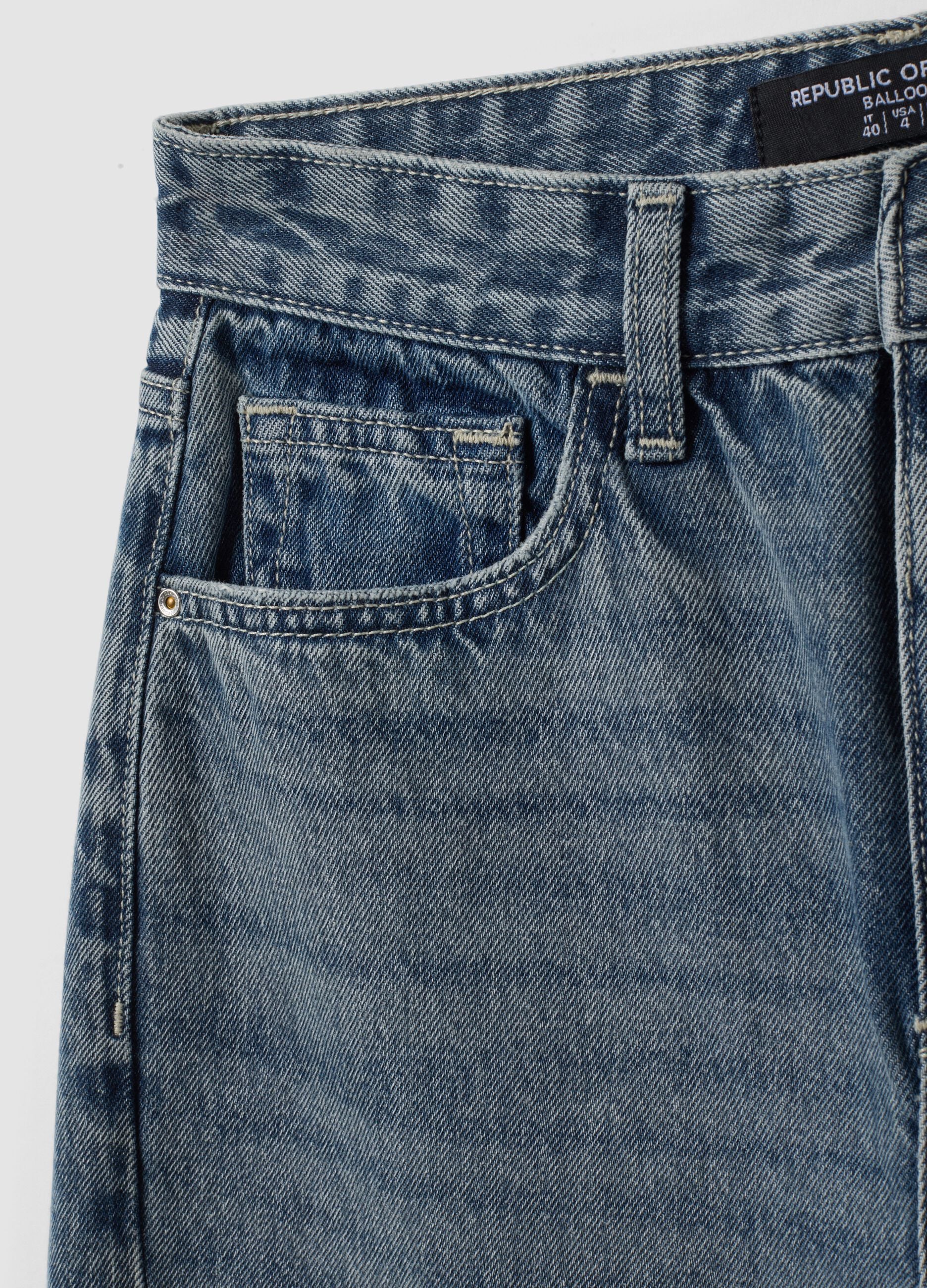 Pure cotton denim balloon-fit jeans