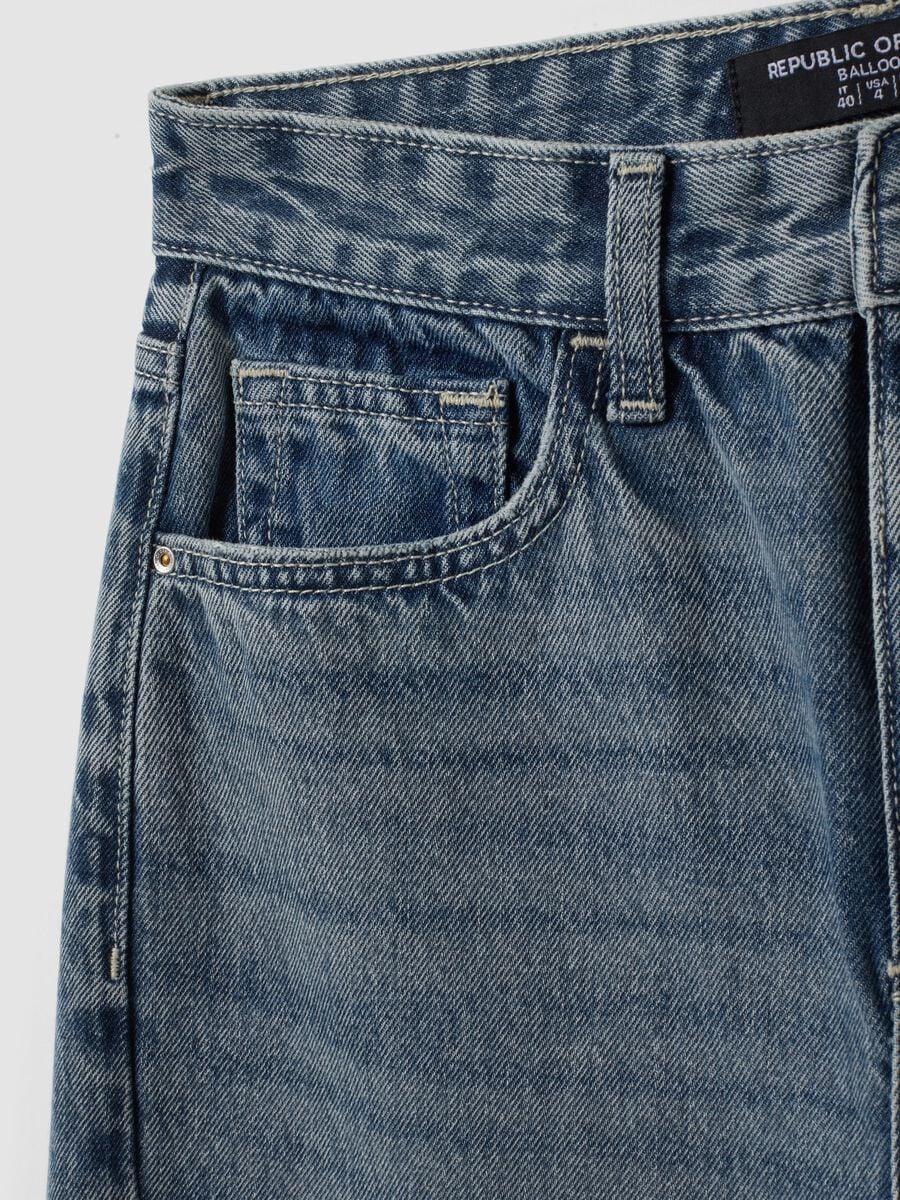 Jeans denim in puro cotone balloon fit_5
