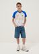 Boys&rsquo; blue denim cotton-blend regular-fit shorts_0