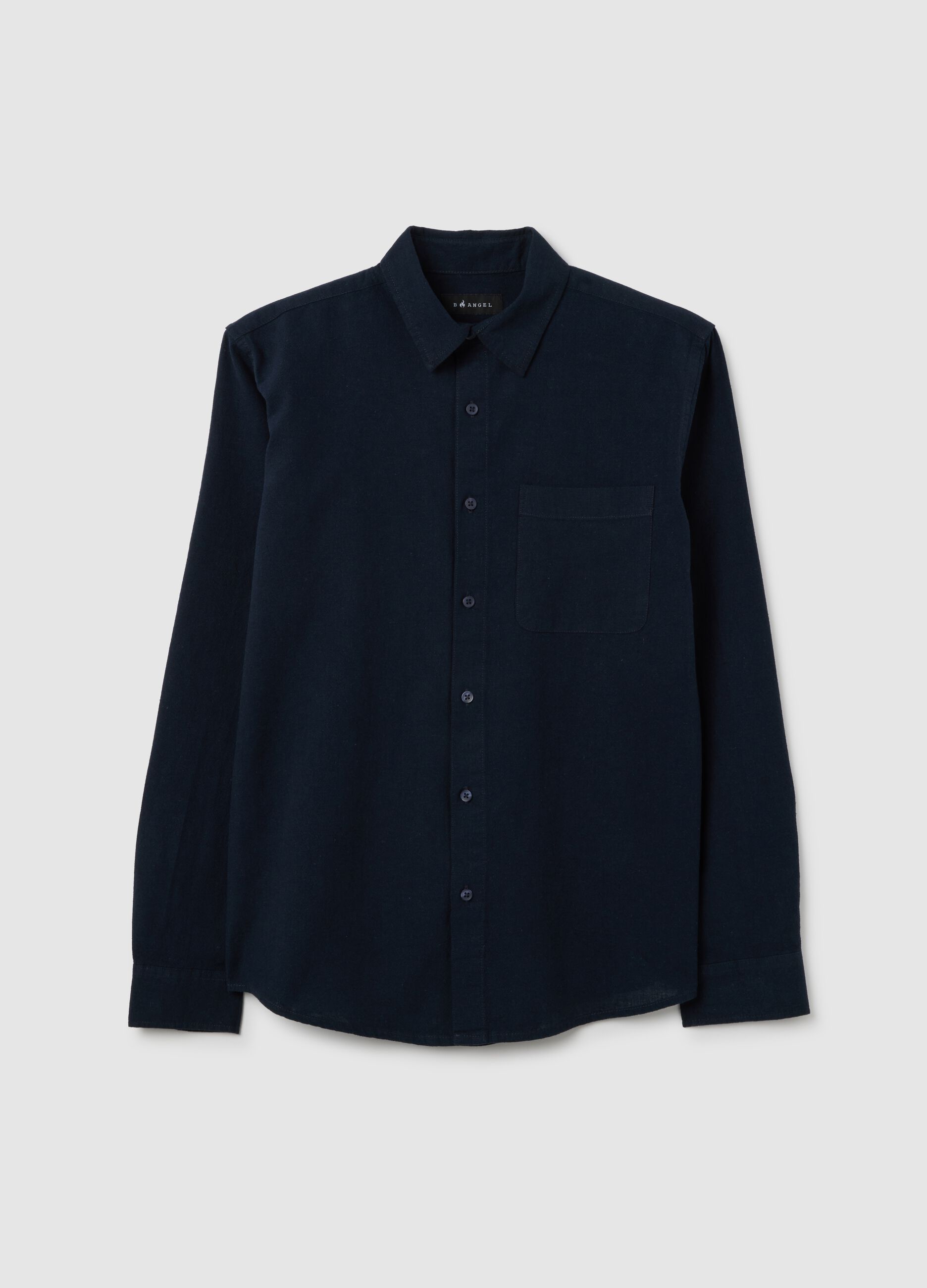 Men's Blue Cotton Regular Fit Shirt
