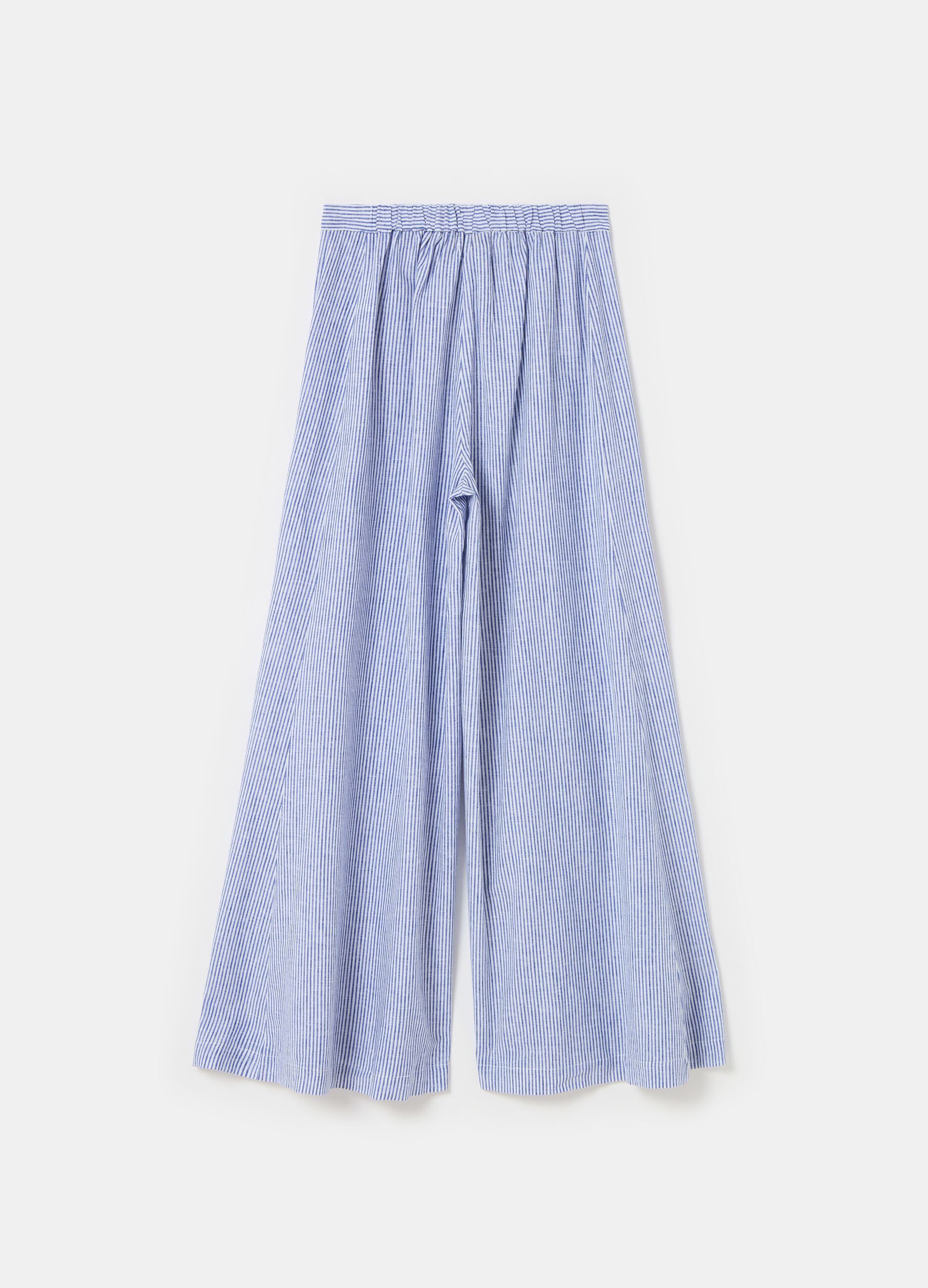 Flare-fit wide-leg trousers