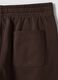 Shorts marrone in misto cotone con vita elasticizzata regular fit_6