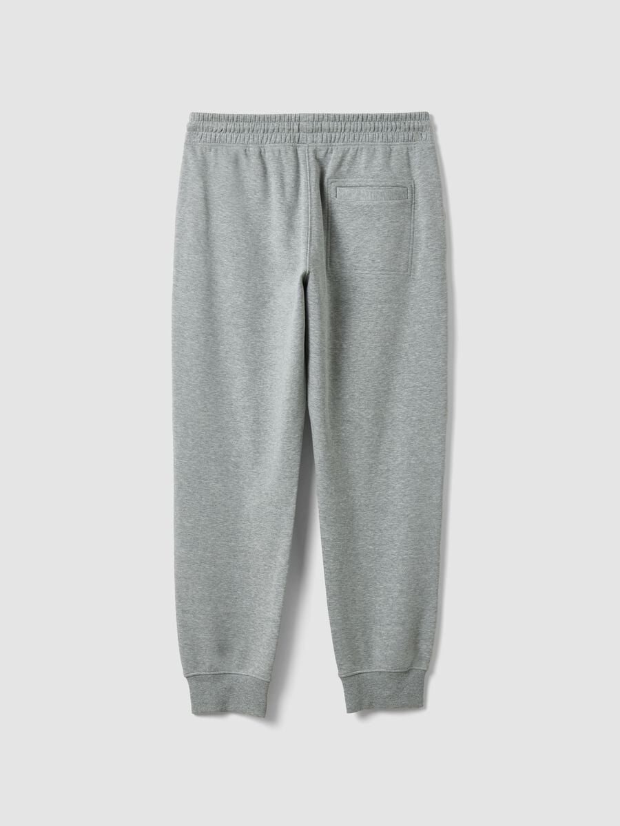 Grey cotton-blend joggers with cuffed hems and drawstring_7