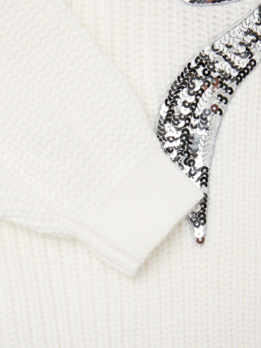 Knit pullover with sequinned bow_2