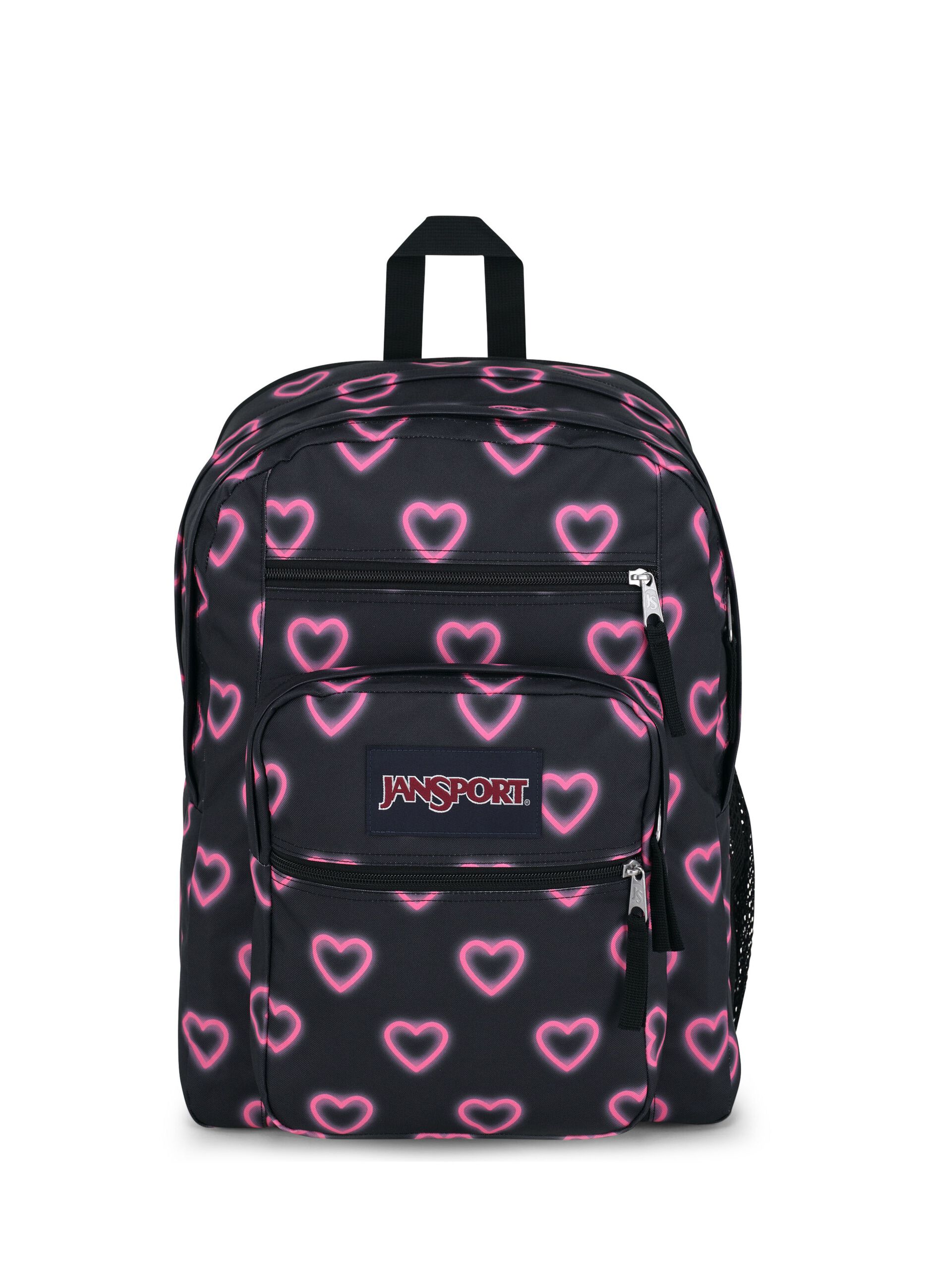 Big Student backpack with hearts pattern