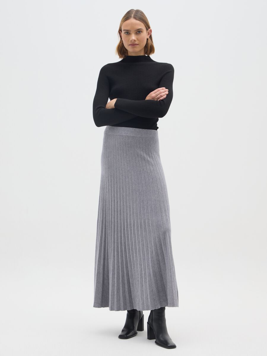 Maglione in misto cotone nero regular fit_1