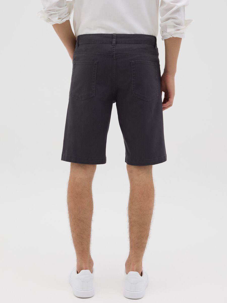 Regular black stretch cotton shorts_2