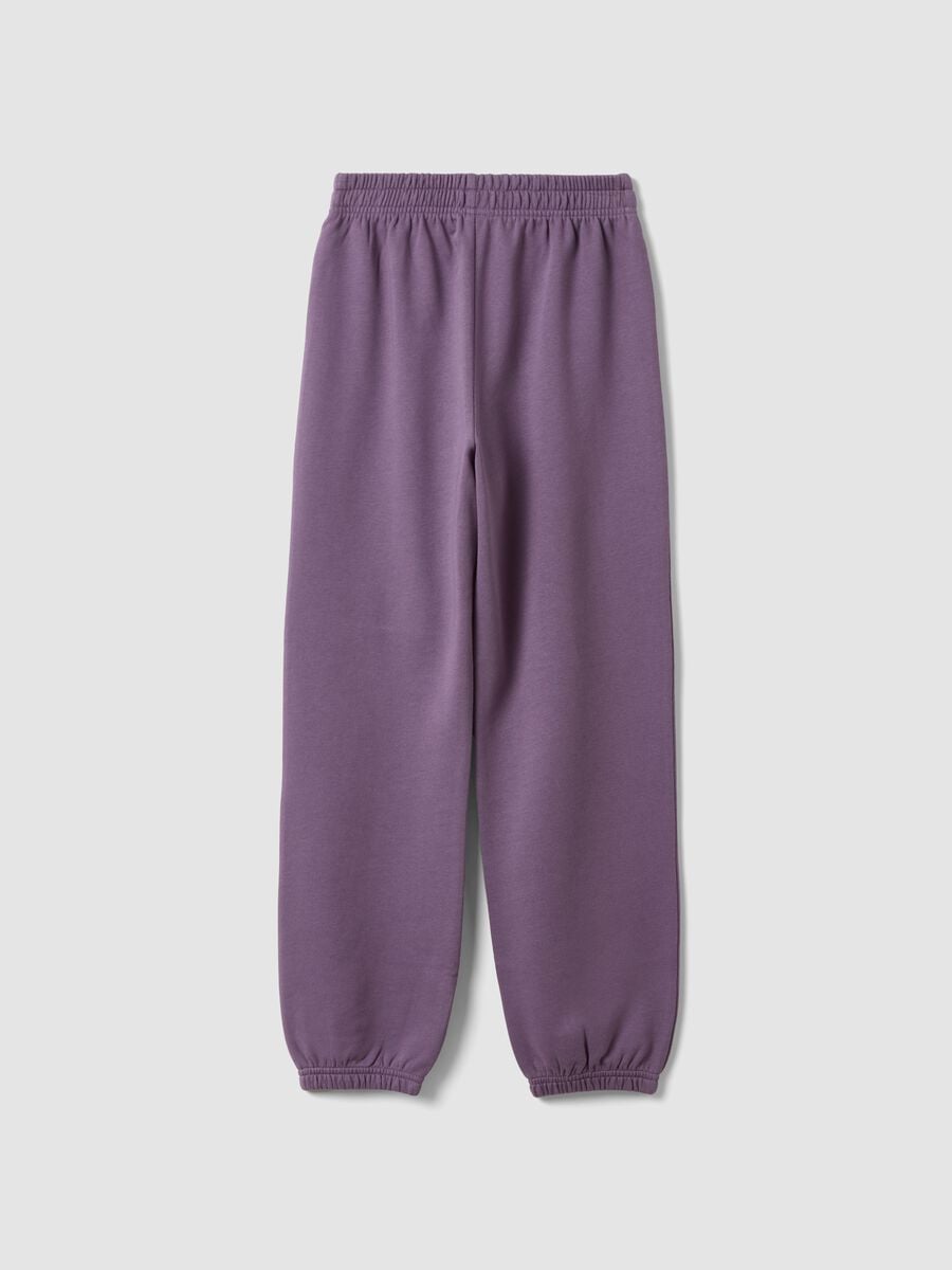 Purple pure cotton jogger trousers_1