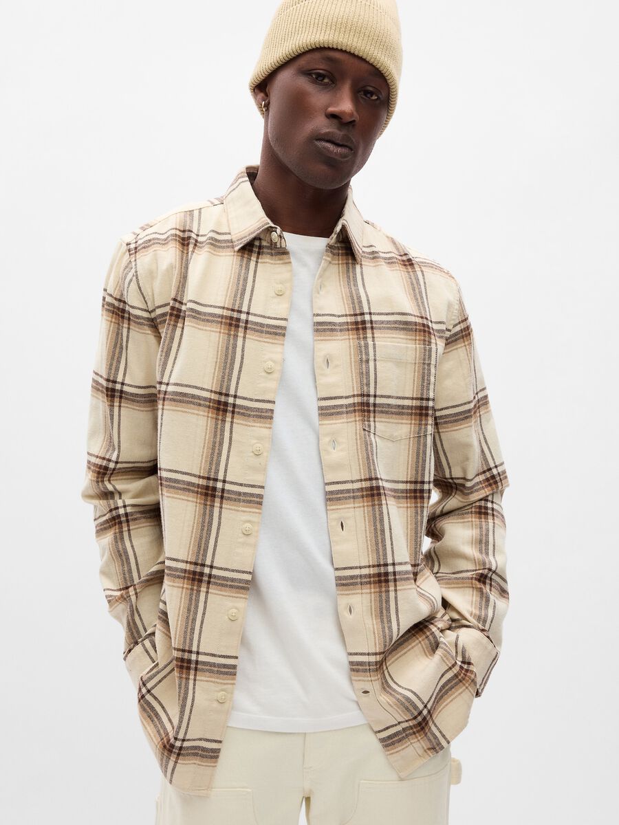 Camicia regular fit in flanella fantasia check_0