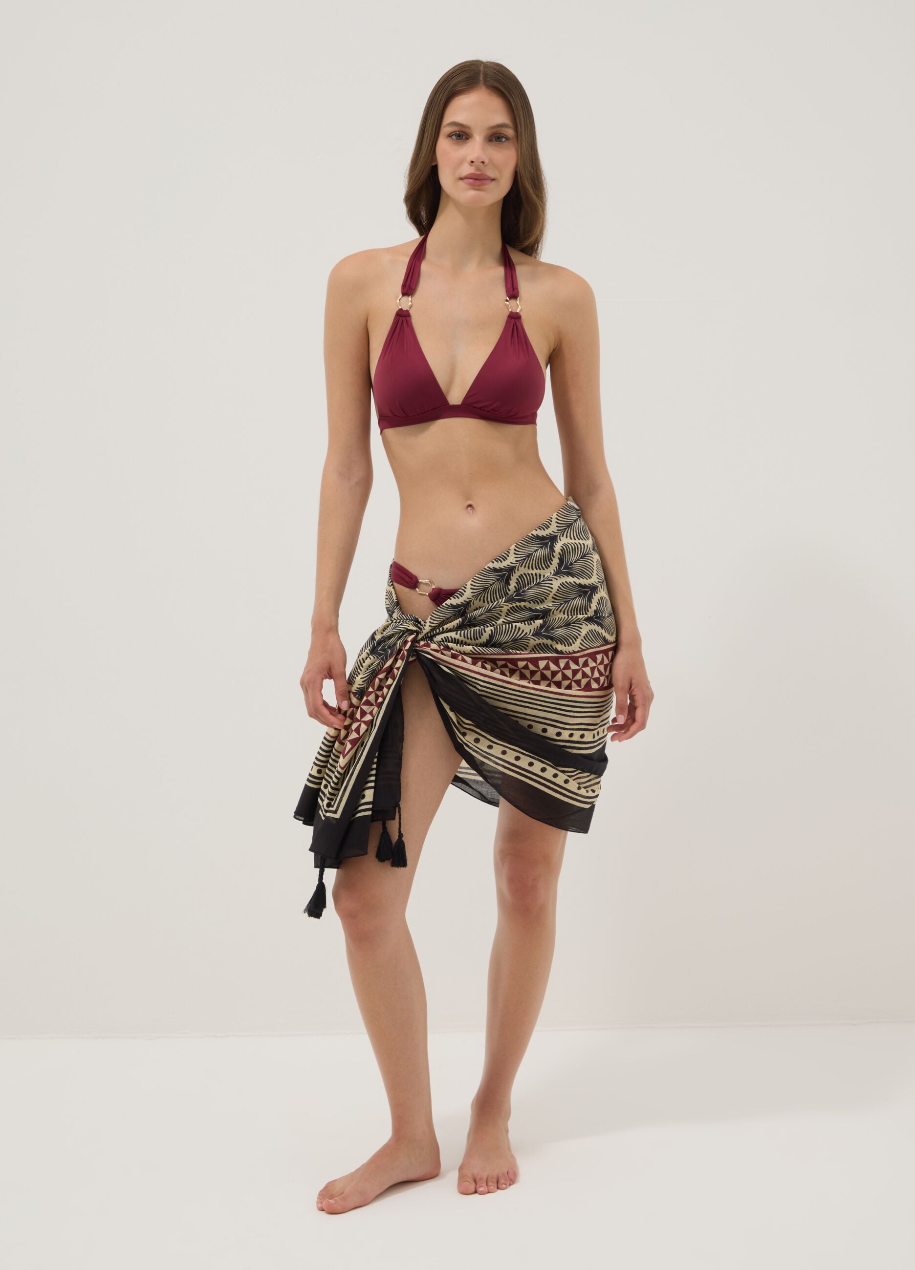 Multicoloured pure cotton pareo