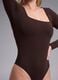 Body marrone in tessuto elasticizzato traspirante con scollo ampio ALTAVIA STUDIO_2