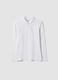 Boys&rsquo; regular-fit organic cotton piqu&eacute; white polo shirt_0