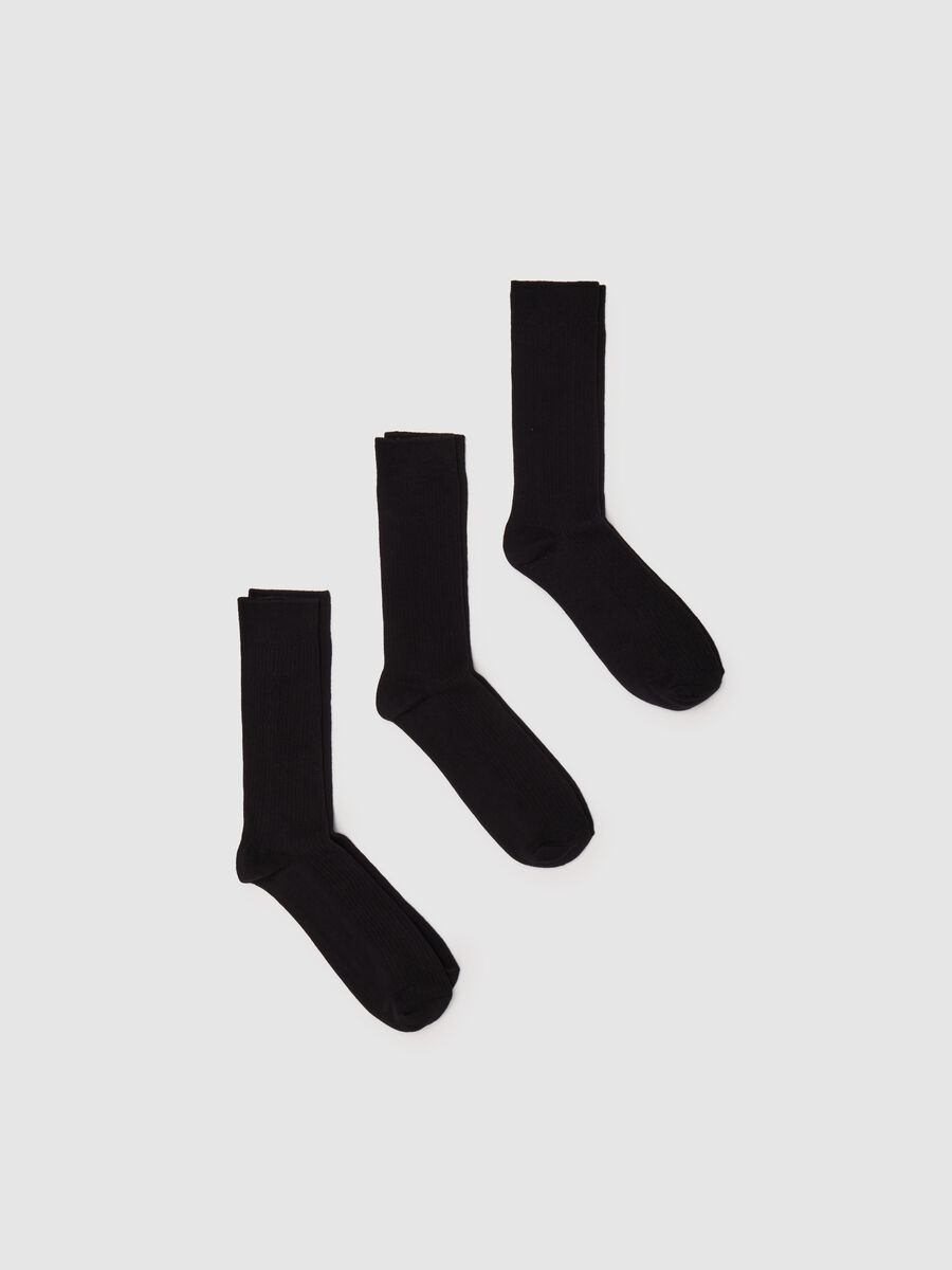 Three-pair pack ribbed midi socks_0