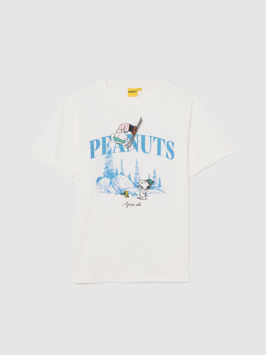 T-shirt bianca in puro cotone regular fit con stampa Peanuts_4
