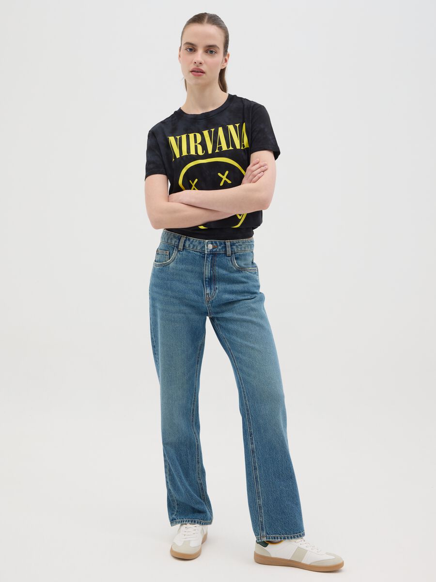 Black boxy-fit T-shirt with Nirvana print_2