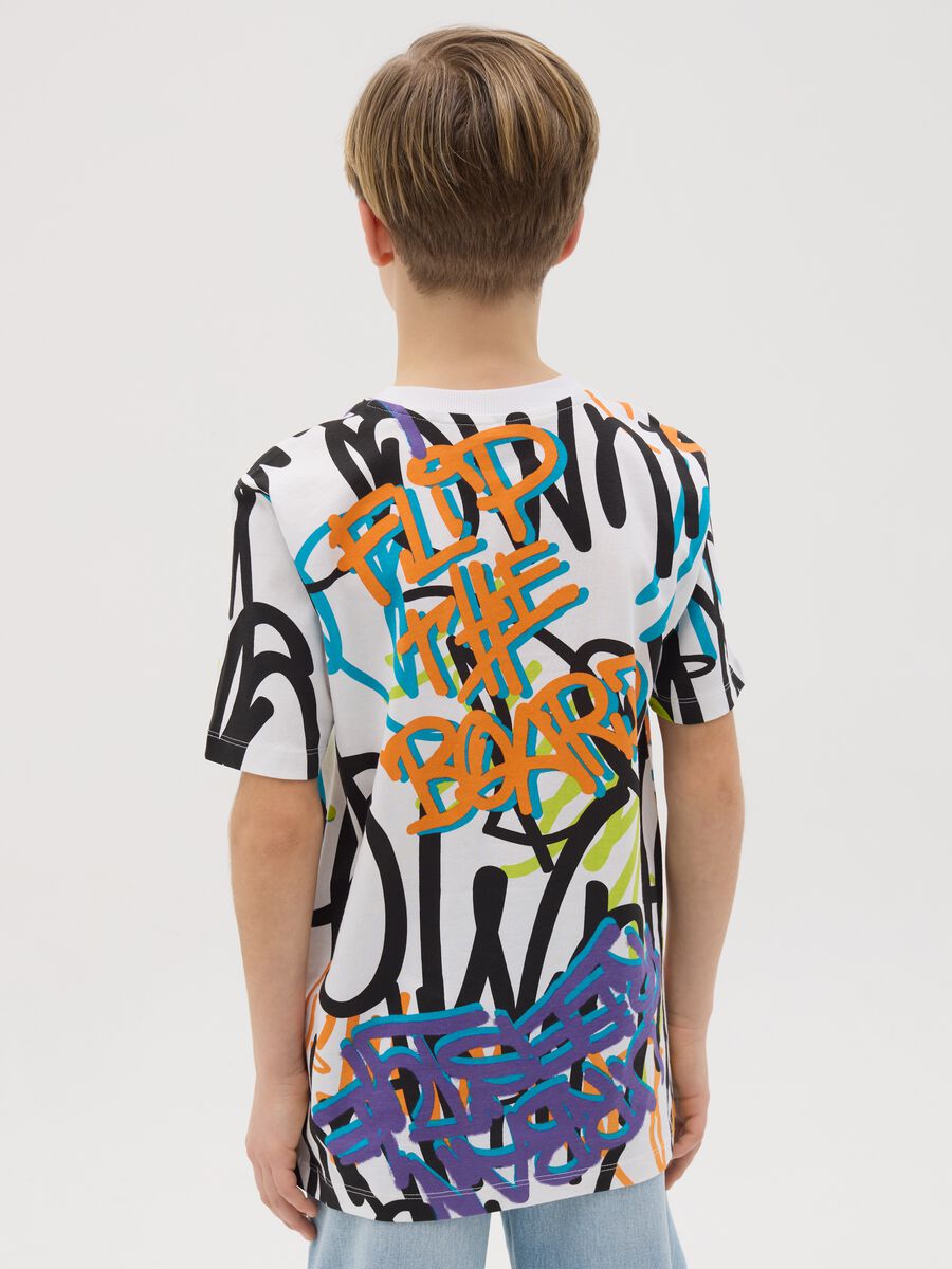 Cotton T-shirt with graffiti print_2