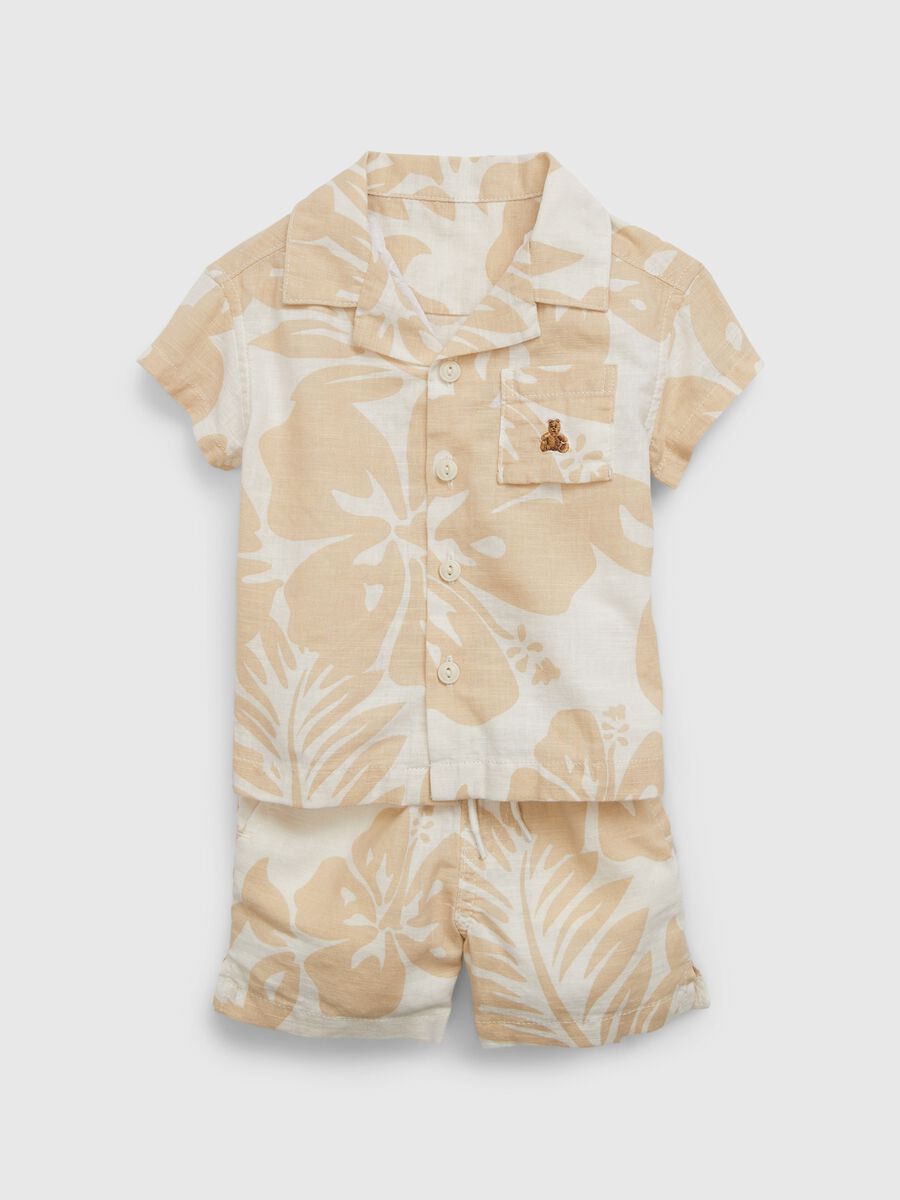 Set camicia e shorts in lino e cotone_2