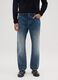 Jeans dritti in puro cotone blu_1