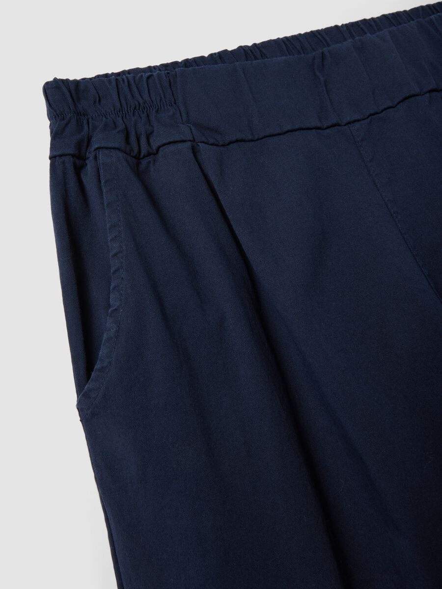 Pantaloni blu in cotone elasticizzato_5