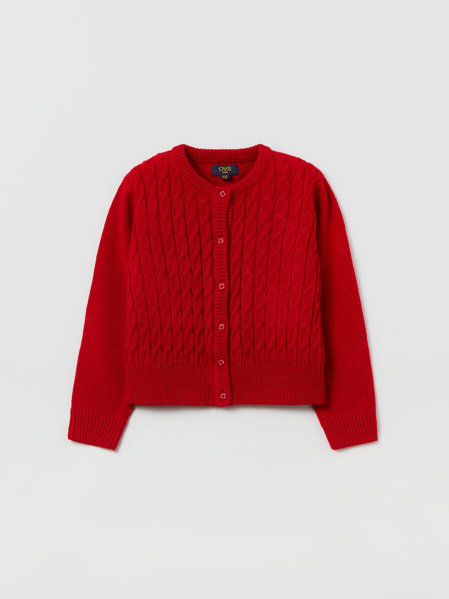 Cardigan con motivo a trecce_0