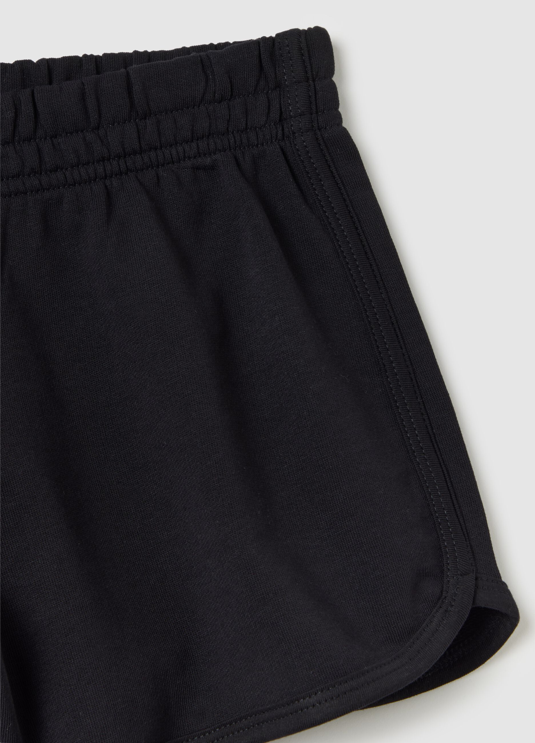 Top da donna in puro cotone nero regular fit