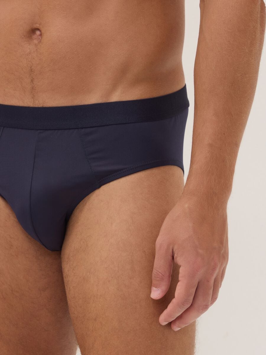 Tripack di slip blu in microfibra elasticizzata_2
