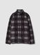 Grey checked fleece sweatshirt with fleece collar, regular fit_0