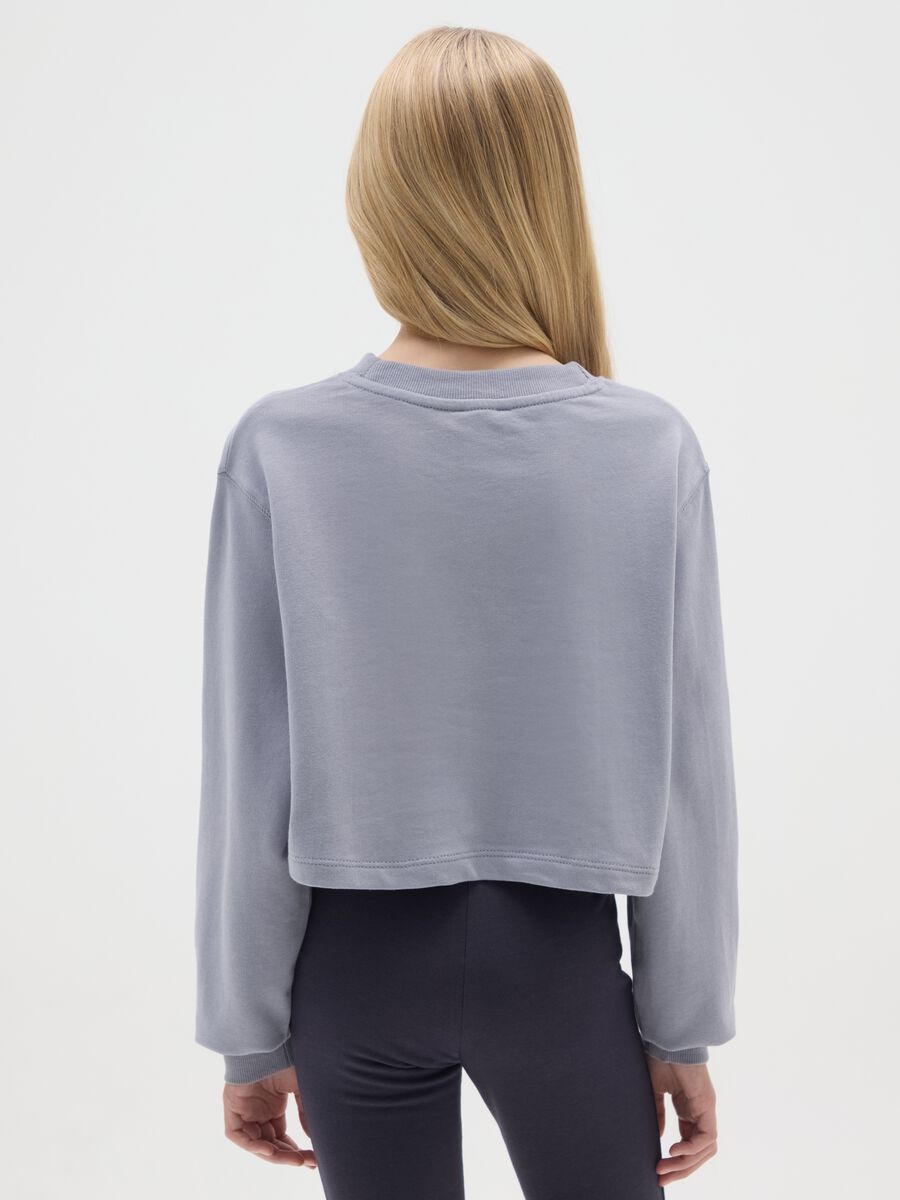 Felpa da ragazze in puro cotone grigia relaxed fit_1