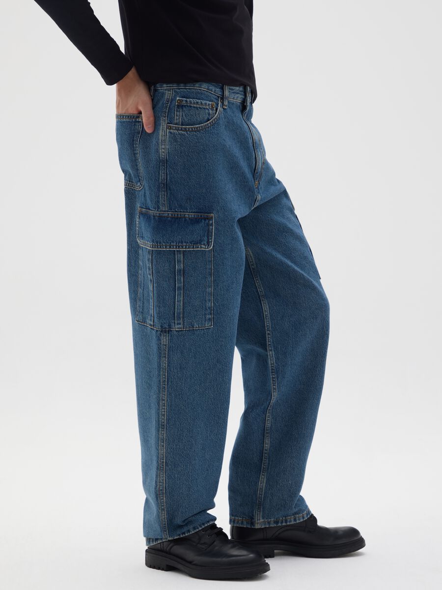 Pure Cotton Denim Wide Leg Jeans_3