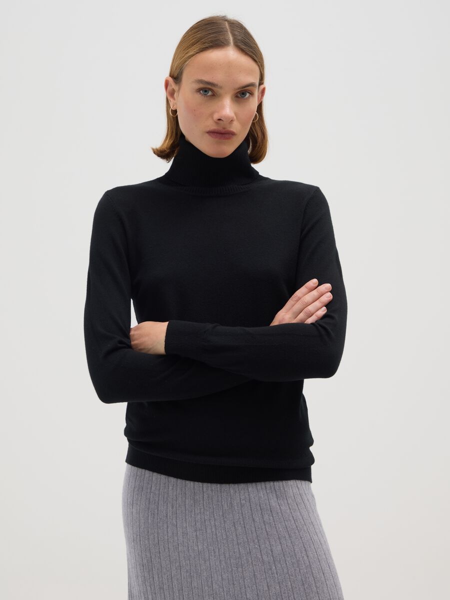 Black turtleneck regular fit_0
