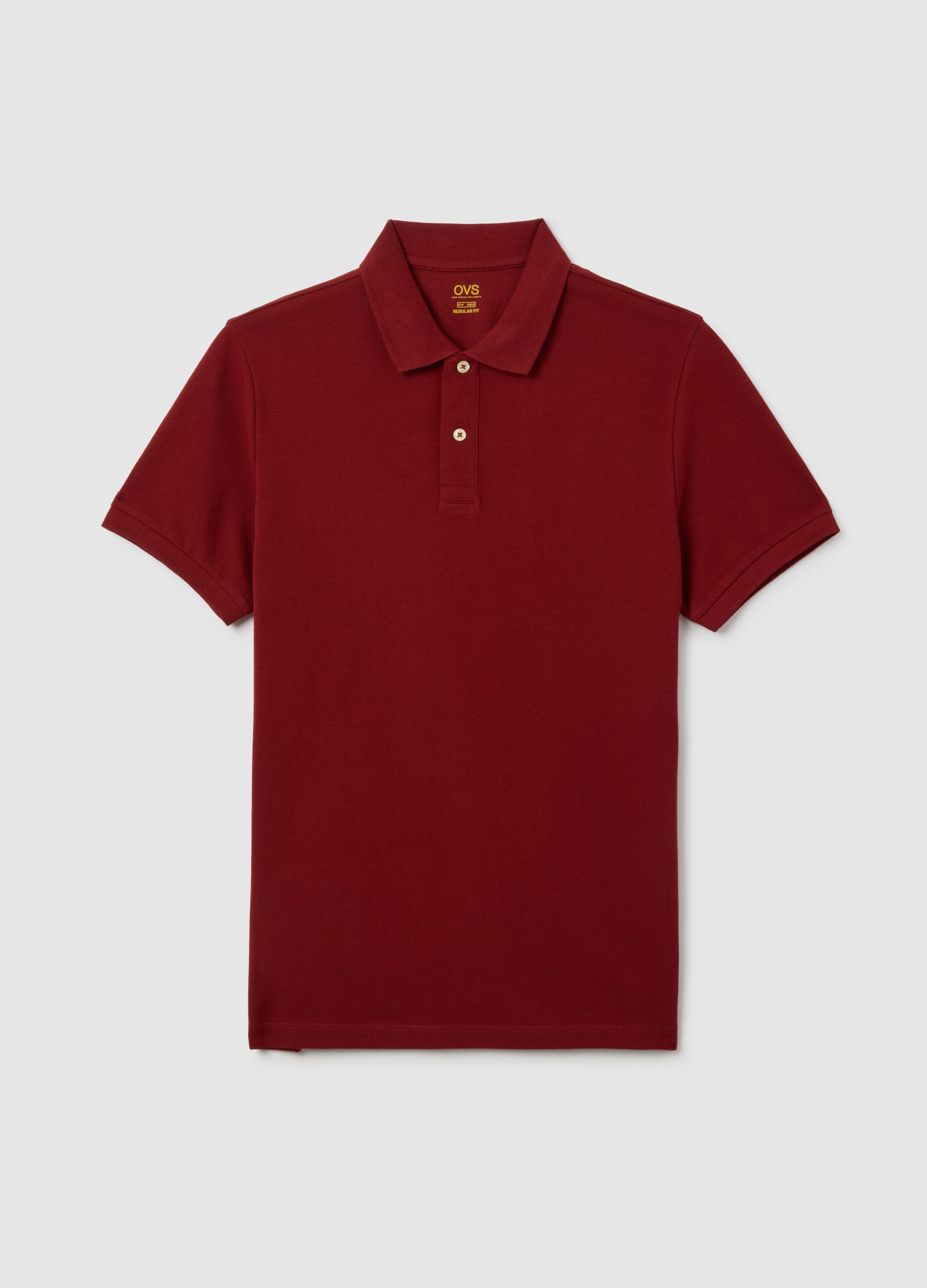 Men's red pure cotton polo shirt regular fit