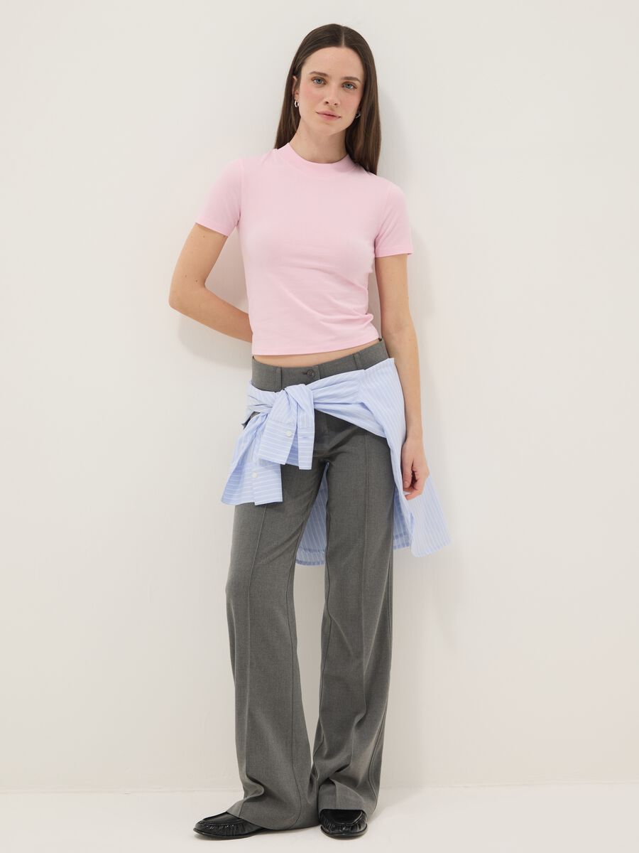Slim fit pink stretch cotton T-shirt_2