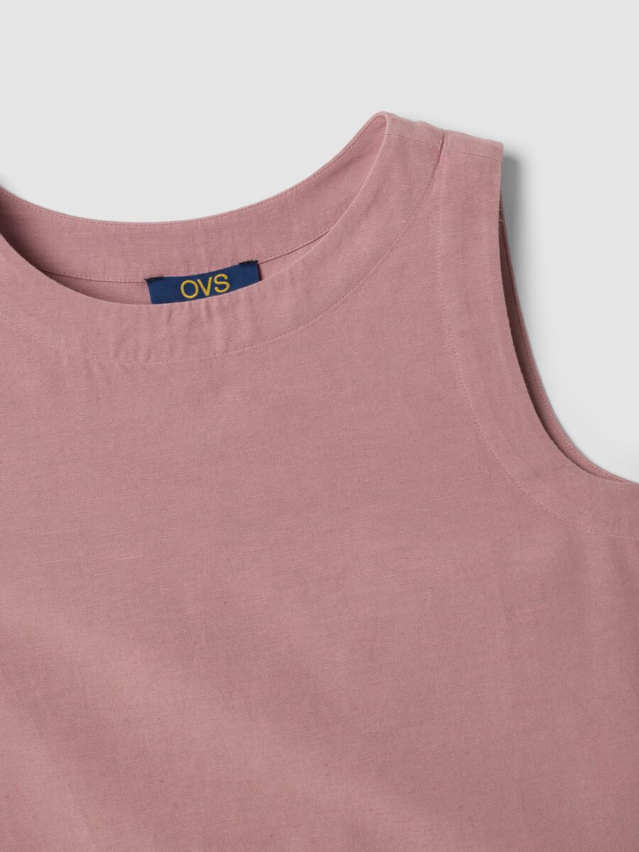 Pink top in viscose, cotton and linen blend, regular fit_5