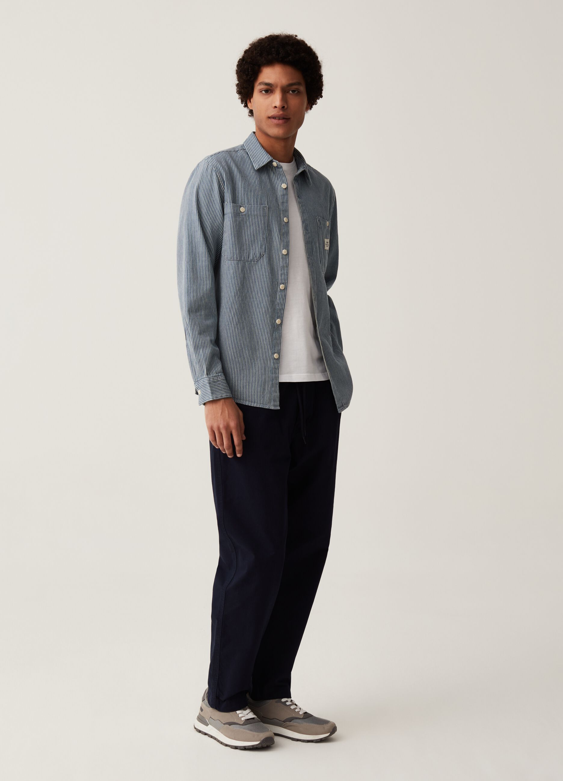 Camicia workwear in cotone a righe Grand&Hills_1
