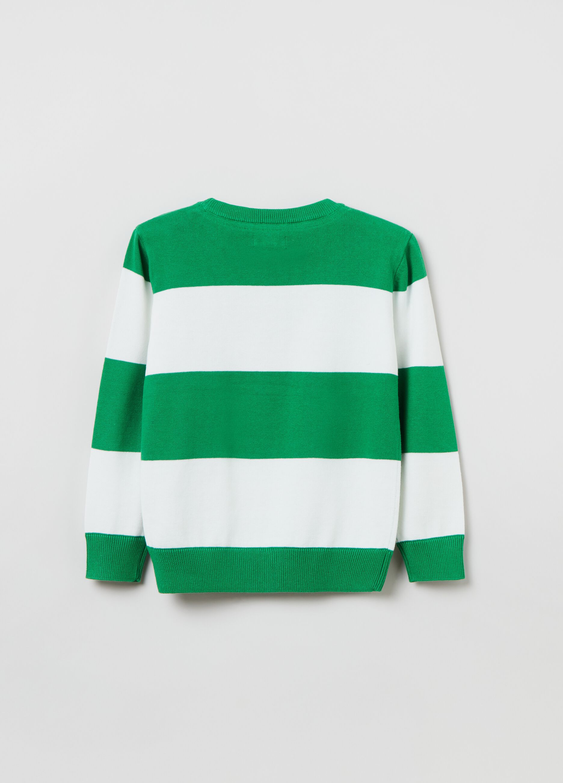 Striped pullover with embroidered lettering