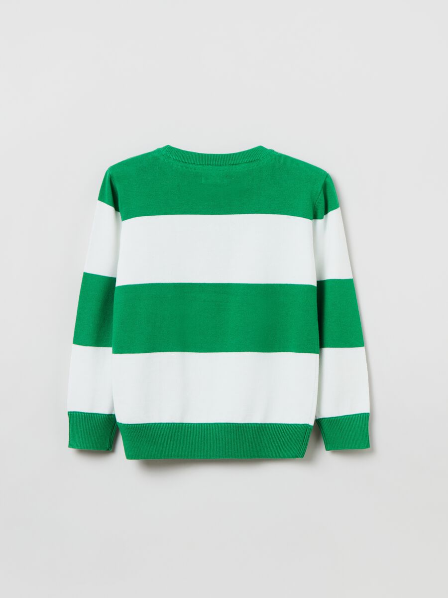 Striped pullover with embroidered lettering_1