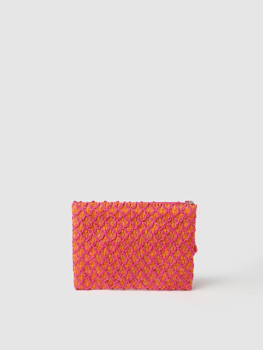 Pochette intrecciata arancione e fucsia_1