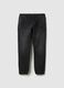 Regular fit black denim jeans with elastic waistband_4