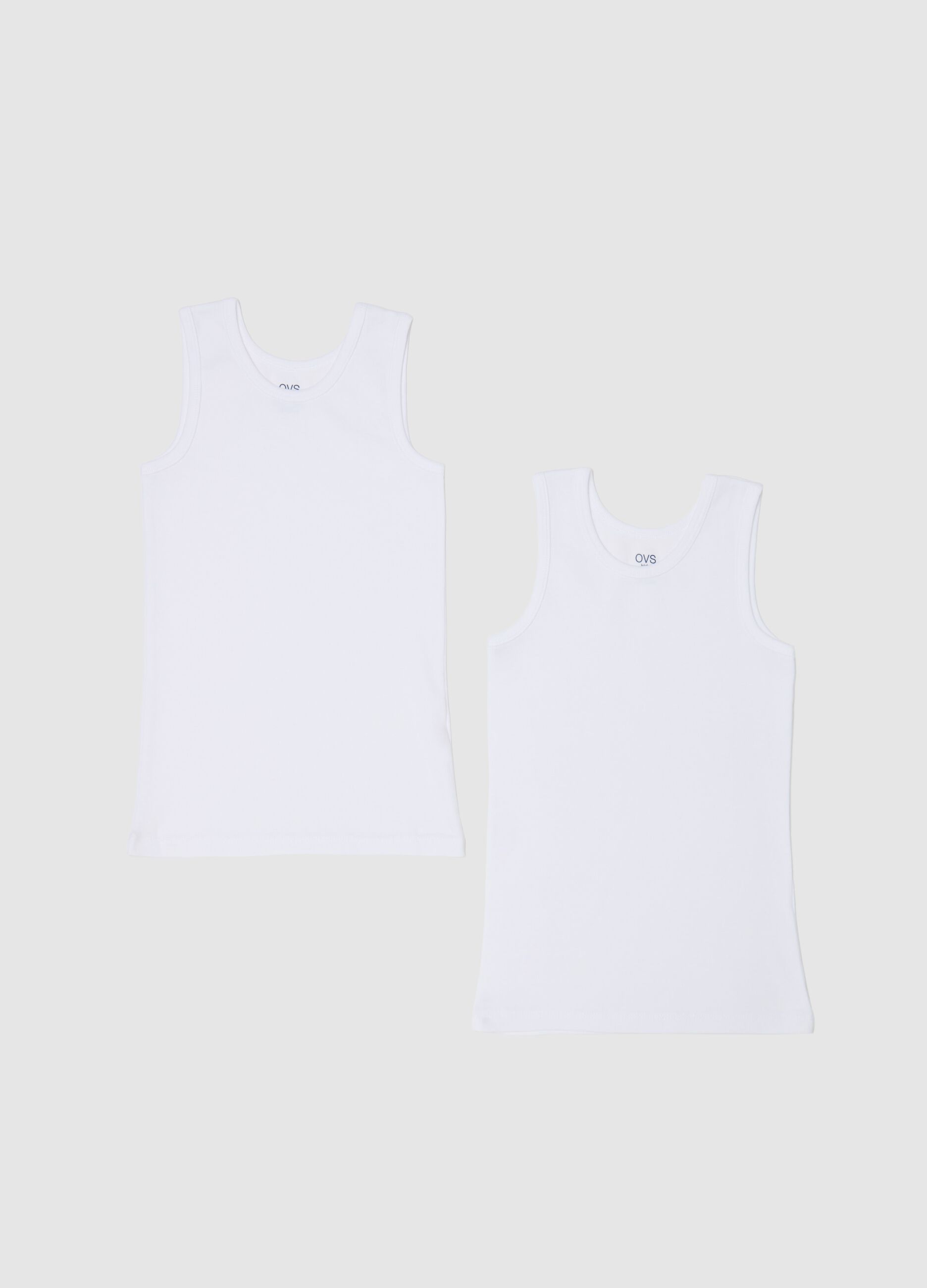 Two-pack racer back vests with round neck