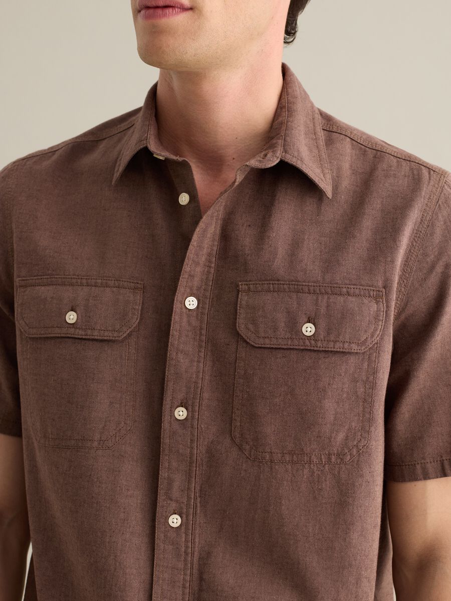 Short Sleeve Brown Shirt Piombo_2