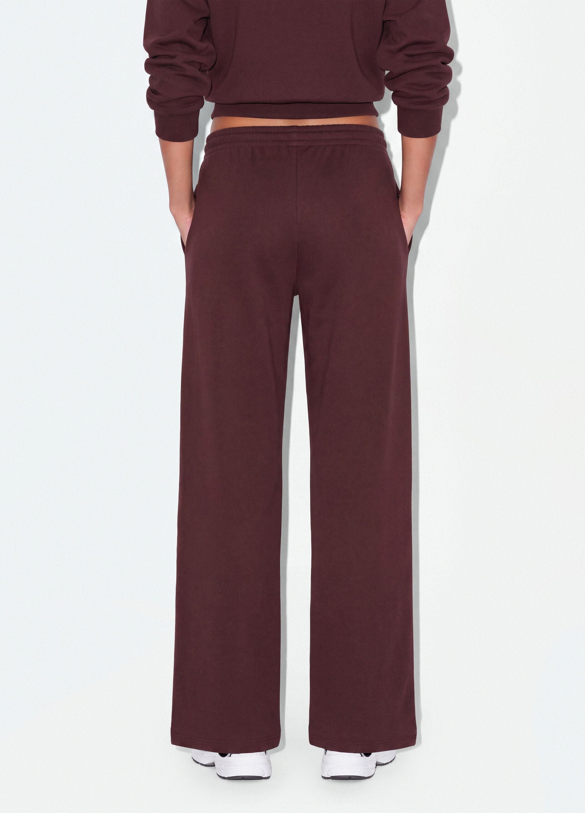 Brown cotton-blend straight-fit joggers
