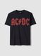 Black pure cotton regular fit T-shirt with AC/DC logo_4