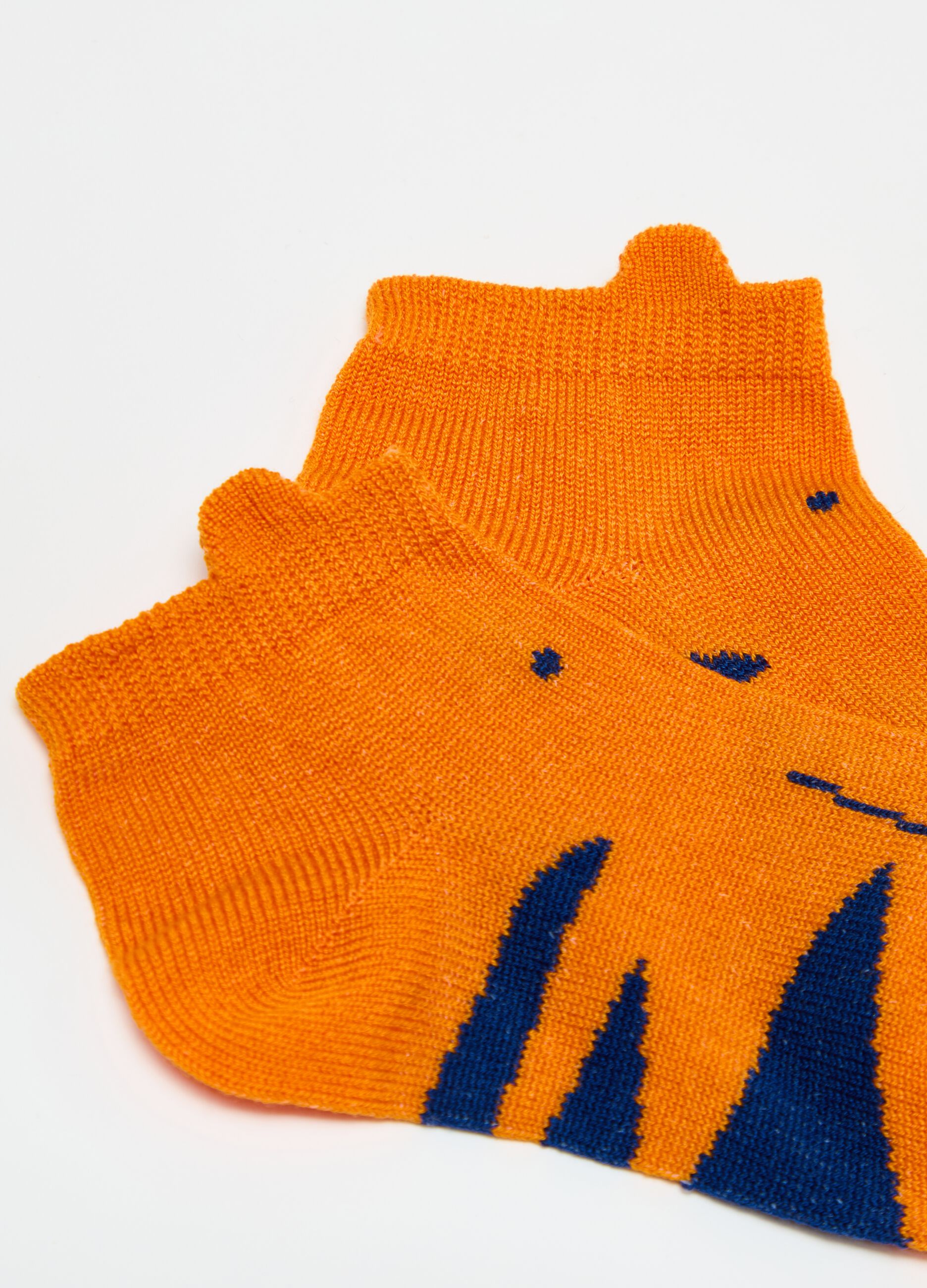 Tripack calze corte con disegno tigre