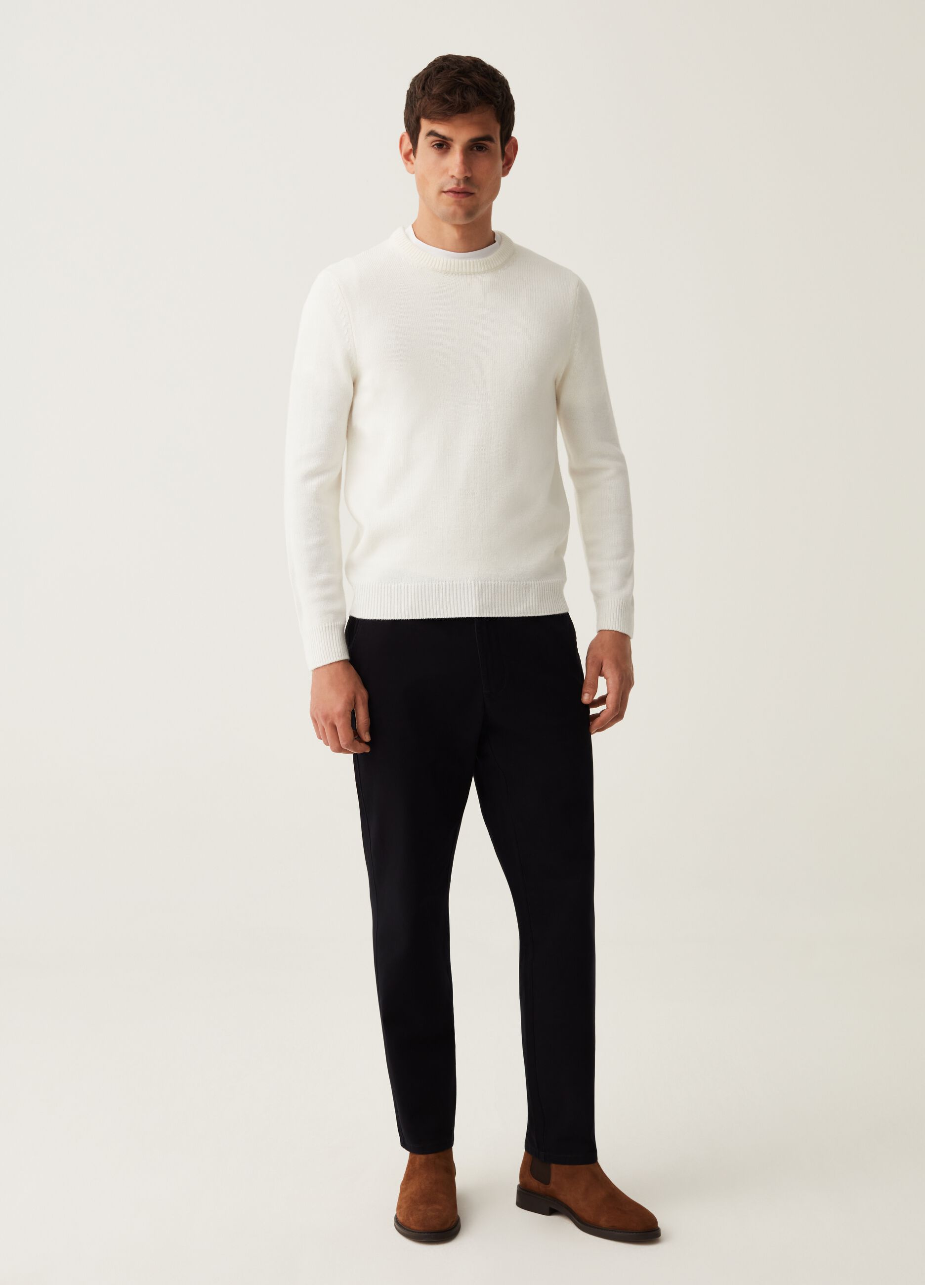 Pantalone chino in twill di cotone_0