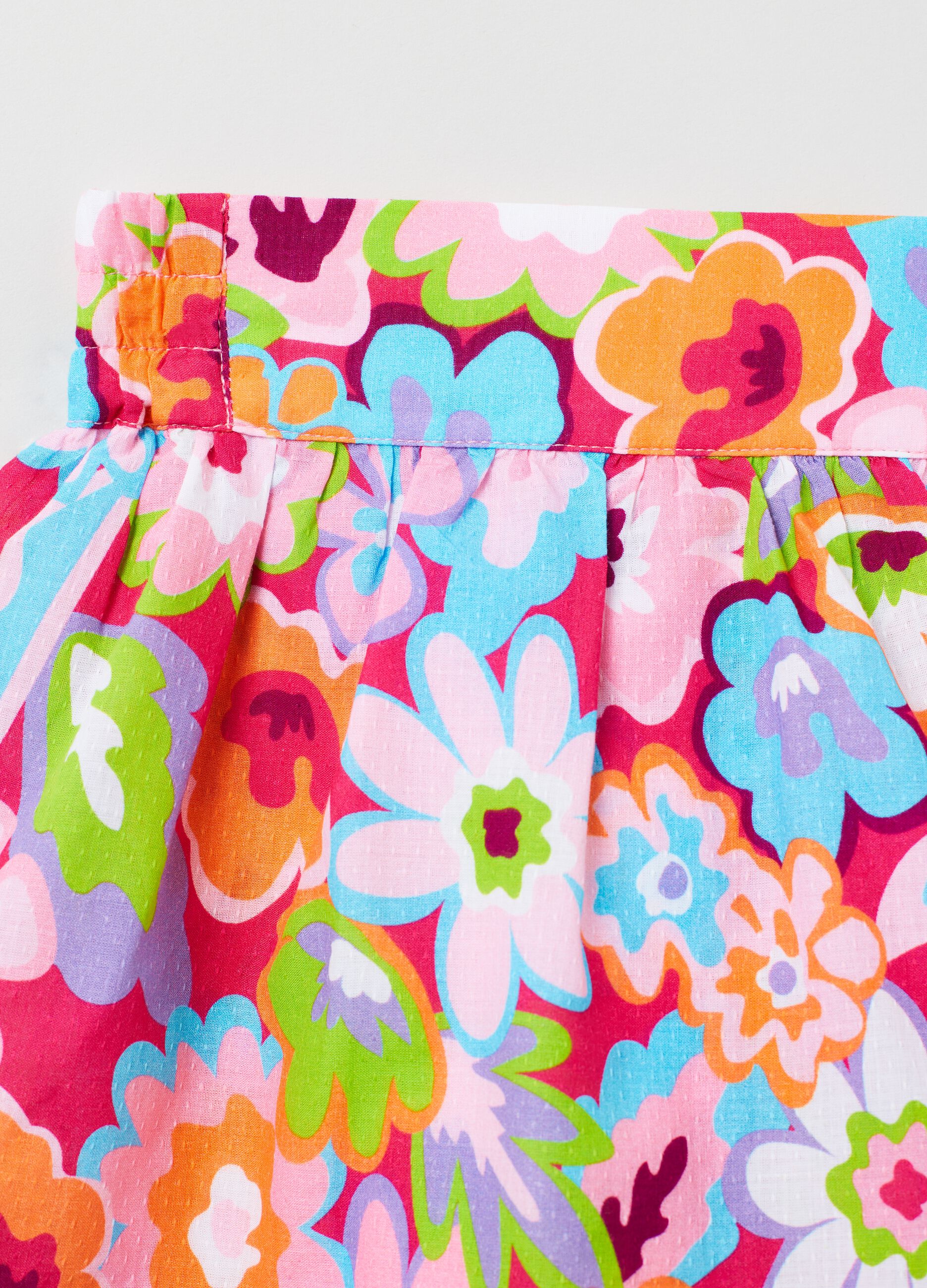 Gonna corta con stampa fiori_2