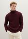 Red high-neck pullover regular fit with cable design_2