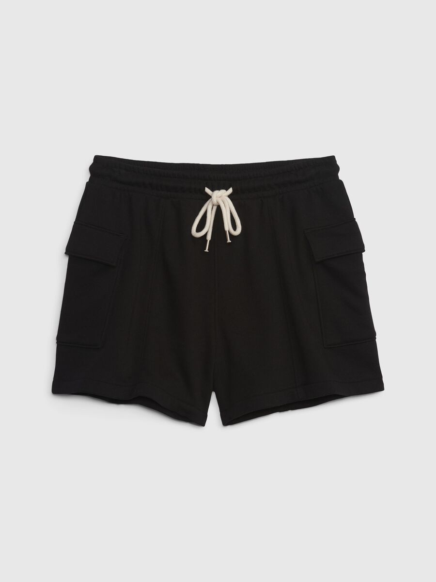 Shorts cargo in felpa con coulisse_5