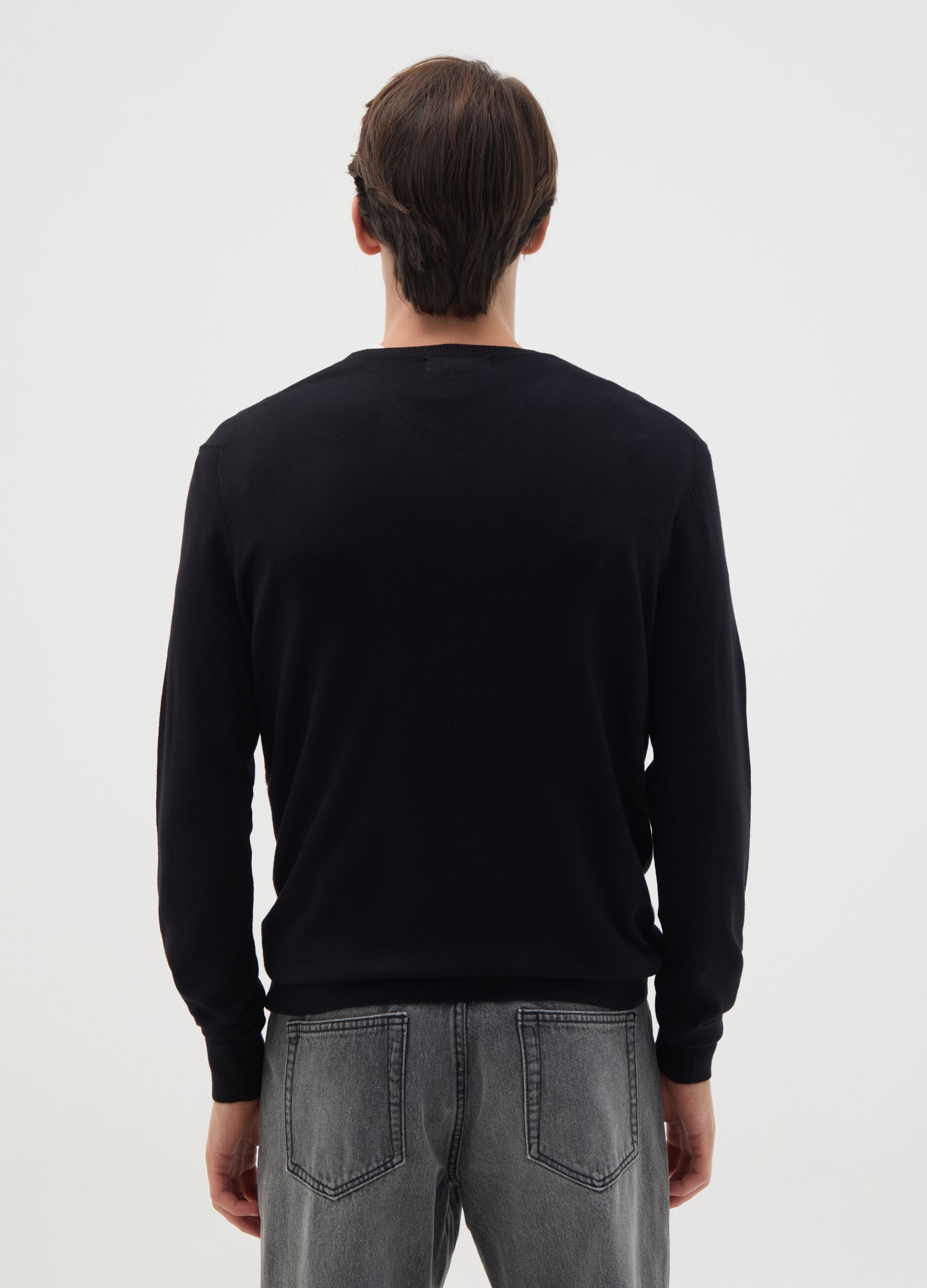 Black viscose blend jumper regular fit